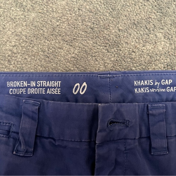Gap Blue Broken In Straight Khakis Size 00 - Picture 5 of 5